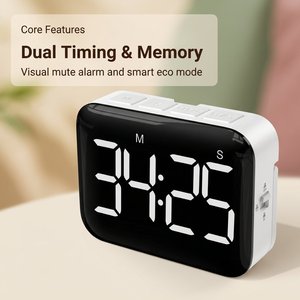 Minuteur numérique LED grand écran ABS avec dos magnétique, 3 niveaux de volume, alarme visuelle, <span class=keywords><strong>chronomètre</strong></span> pour cuisine et salle de classe, OEM - Product Image 2