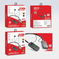 Écouteurs sans fil Bluetooth 5.4 stéréo AAC avec affichage LED et tour de cou métallique pour le sport, la course et les voyages (vente en gros)