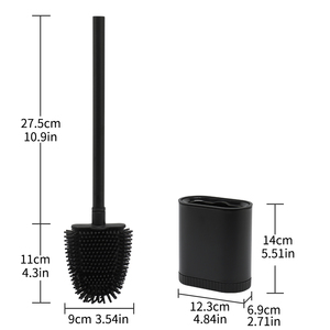 Petite poubelle de salle de bain de couleur fer couvercle à pédale ensemble de porte-brosse de toilette brosses de nettoyage essentielles pour l'organisation de la salle de bain - Product Image 5