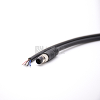 Cable M8 de 6 Pines y 5 Metros con Conector Sobremoldeado en Ángulo Recto, Cable Impermeable con Conector Sobremoldeado M5, M8, M12, M16, M23