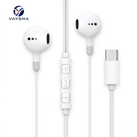 Écouteurs filaires semi intra-auriculaires Type-C avec contrôle du volume et des appels intégré, câble de 1,2 m, casque filaire avec microphone intégré