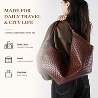 Sac à bandoulière tissé surdimensionné en cuir véritable fait main pour femme, sac fourre-tout pour ordinateur portable 14 pouces, idéal pour le bureau et le travail, personnalisable pour les fournisseurs