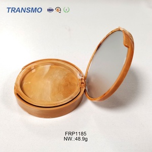 Estuche compacto para polvos prensados, polvos fijadores y coloretes, con efecto marmoleado, redondo y con espejo - Product Image 5