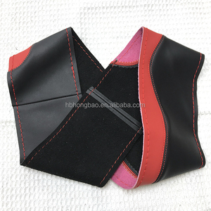 Housse de <span class=keywords><strong>volant</strong></span> de voiture universelle de luxe en cuir synthétique de haute qualité, faite à la main, à 3 branches, pour couture DIY - Product Image 6