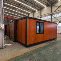 Maison conteneur mobile pliable et extensible, préfabriquée, à double aile, type mini-villa, personnalisable, de 20, 30 ou 40 pieds, pour camping et extérieur