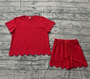 GSSO3205 Conjunto Deportivo de Algodón para Mujer Adulta, Diseño Personalizado con Estampado Rojo Cielo, Venta al por Mayor - Product Image 1