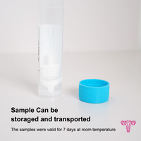 Kit de test HPV par auto-examen avec brosse cervicale gynécologique, écouvillon vaginal, solution saline stérile 30 ml, tube de prélèvement certifié CE, marque HCY