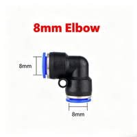 Raccord coudé à emboîtement rapide 8 mm 90° pour tuyau PE avec clip de verrouillage intégré et joint d'étanchéité en caoutchouc pour l'irrigation agricole