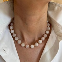 Collier Pendentif Perles en Pierre Naturelle Colorées en Gros, Tendance, Fait Main, Réglable, Unisexe, Bijou Cadeau