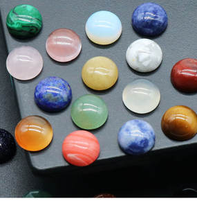 Cabochon rond de 10 mm en agate naturelle, cristal poli, surface incurvée unique, forme géométrique, accessoire de bijouterie DIY, pierre en vrac à incrustation - Product Image 6