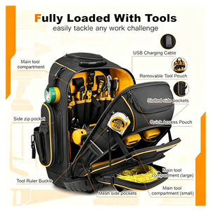 Sac <span class=keywords><strong>à</strong></span> <span class=keywords><strong>outils</strong></span> <span class=keywords><strong>à</strong></span> roulettes robuste avec base de siège intégrée, sac <span class=keywords><strong>à</strong></span> <span class=keywords><strong>outils</strong></span> en fibre de polyester pour le travail - Product Image 3