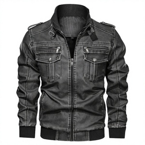 Fashion Urban Motorcycle <b>Jacket</b> <b>Smart</b> Casual PU Zipper Stand Collar Windproof Warm Winter Clothing New Men's - Product Image 3
