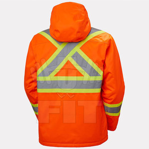 Personnalisable haute visibilité vêtements de travail d'hiver veste respirante haute visibilité sécurité tailles réfléchissantes couleurs disponibles avec le logo de l'entreprise - Product Image 3