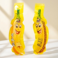 Sachets en plastique imprimés sur mesure pour jus de fruits en forme de banane, résistants à l'humidité, pour boissons et gelées injectables