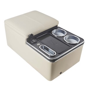 Reposabrazos Universal CARFU de Fábrica con Carga Inalámbrica/Luz LED/2 Puertos USB/Doble Portavasos, Kits Interiores Modernos en Color Beige - Product Image 2