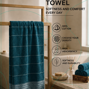 Serviette en tissu éponge Istra 70x140cm, polyester, motif nid d'abeille, serviette de bain et de toilette, 300-600 GSM, douce, absorbante, 100% coton - Product Image 1