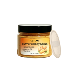 Gommage corporel éclaircissant au curcuma naturel, marque privée, pour le visage et le corps, exfoliant, anti-taches brunes, illuminateur, enrichi en vitamine C - Product Image 2