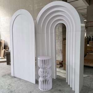 豪華な最高品質の白い波紋PVCアーチの背景結婚披露宴の背景デザインパーティーの宴会披露宴 - Product Image 3