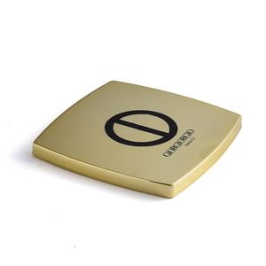 Gold Plated Metal Color Cheap Cost Promotion Gift Single Side Travel Square Mini Cosmetic <b>Compact</b> <b>Mirror</b> With Red Fabric Pouch - Product Image 4