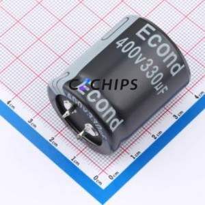 Condensateur électrolytique en aluminium à encliquetage 330UF400V30x35HP, composant traversant (THT), D30xL35mm 330uF 20% 400V 10mm - Product Image 1