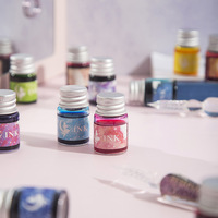 Set Tinta Pena Celup Kaca Cerita Legenda Putri Duyung, Bubuk Warna Langit Berbintang Kristal, Hadiah untuk Pelajar