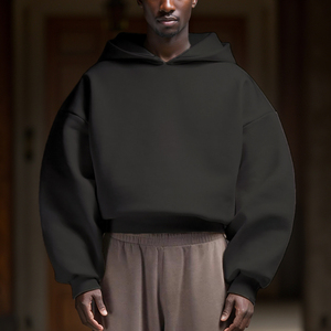 Fabricante de Roupas Masculinas, Moletons Oversized Personalizados Unissex, Moletom Liso de Algodão Fleece Grosso 400/500gsm, Hoodies Cropped Boxy - Product Image 1