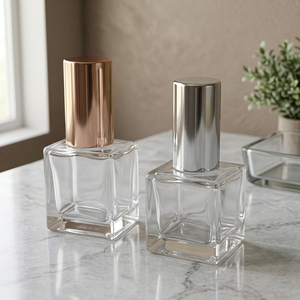 Botella de perfume de vidrio de 10 ml con bomba, tapa de lujo personalizada y única, botella de perfume con tapa metálica y atomizador. - Product Image 4