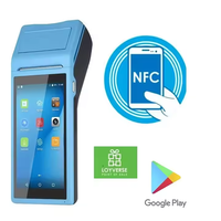 Terminal POS Portátil de 5.5 Pulgadas con Android 8.1, USB, 4G/WiFi/BT, Escáner NFC, Impresora Térmica de 58 mm, Batería de 5000 mAh, Cámara de 5MP y Lector de Códigos de Barras 2D