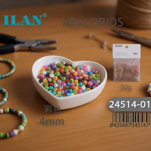 Perline colorate Ilan Abalorios da 4 mm, 50 g, per la creazione di gioielli - Product Image 2