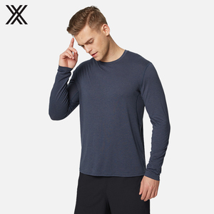 Barato al por mayor de <span class=keywords><strong>la</strong></span> fábrica de secado rápido poliéster hombres <span class=keywords><strong>gimnasio</strong></span> de entrenamiento pequeño de cuello redondo de <span class=keywords><strong>manga</strong></span> larga T Shirt - Product Image 2