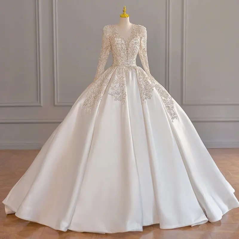 2023 nouveau moderne soirée élégante robe De bal robe De princesse pour les femmes 2 pièces Vintage Vestido De Noiva à manches longues robe De mariée