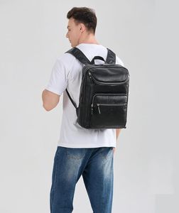 Vegetable Tanned <b>Leather</b> <b>Backpack</b> For <b>Men</b>, 15.6" <b>Leather</b> Laptop <b>Backpack</b> Hiking Travel Bag Camping Rucksack - Product Image 1