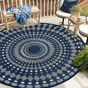 מחצלת פיקניק עגולה עשויה פוליפרופילן קלוע, עמידה למים, ניתנת לכביסה, לשימוש חיצוני, קמפינג, פטיו וגינה, שטיח קש PP - Product Image 6