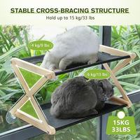 Vente en gros, lit pour chat suspendu en bois à double couche personnalisable avec ventouse, hamac rectangulaire moderne, lits respirants pour chat avec fenêtre