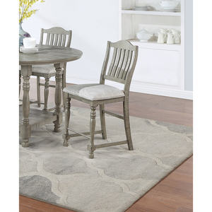 Ensemble de chaises de salle à manger rembourrées en peluche gris clair classique DB Style ferme à lattes ouvertes pour le salon - Product Image 6