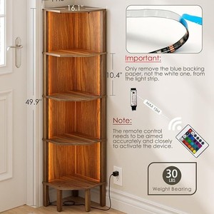 Estante de almacenamiento de madera para uso doméstico, de pie, para organizar artículos diversos, organizar libros y exhibirlos. - Product Image 1
