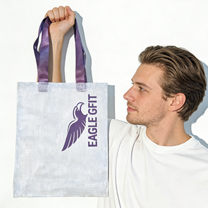 High Quality Transparent Laminated PLA Resin Woven <b>Bag</b> Eco-friendly Folding Storage with Hook & Loop Closure and Custom Colors - Product Image 6