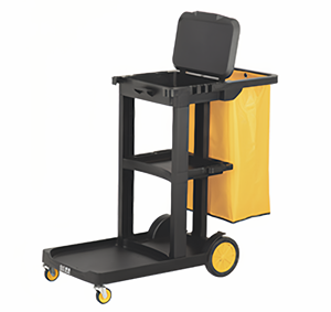 Troli Pembersih Hotel Komersial AF08170C, Roda Pengunci Tugas Berat, 3 Rak, Kapasitas 500 lb - Product Image 1