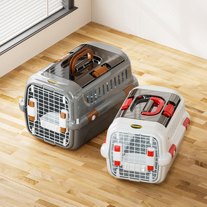 Popocola - Caisse de transport pour animaux de compagnie (chats et chiens) - Portable, respirante, avec poignée - Blanc et rouge - Product Image 2