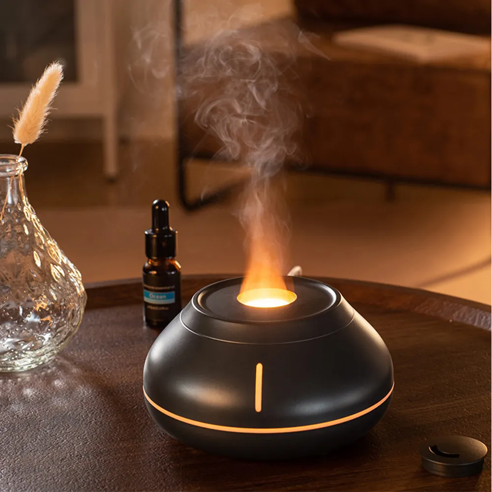Flame Humidifier 130ml Cool Mist Maker Fire Diffuser Essential Oil Flame Diffuser For Household