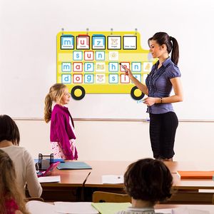 Tablero de bolsillo con forma de autobús escolar, 33 x 22, papel laminado duradero, tablero plegable para niños de 3 a 6 años, útiles escolares para el regreso a clases - Product Image 6