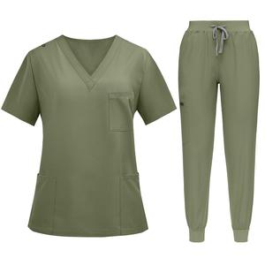 Conjunto de Uniforme Antiarrugas y Fresco con Múltiples Bolsillos para Mujer y Hombre, Conjunto de Uniformes Médicos y de Spa - Product Image 3