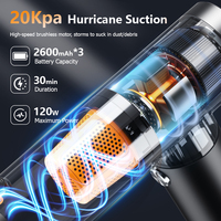 Aspirateur de voiture sans fil mini puissant à aspiration élevée, fonctionnant sur batterie, portable, avec souffleur d'air