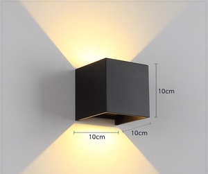โคมไฟติดผนัง LED ทรงลูกบาศก์12W AC85-265V ปรับ IP65ได้กันน้ำใช้พลังงานแสงอาทิตย์พร้อมตัวเครื่องพีซี - Product Image 6