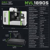 Centre d'usinage vertical DRC MVL1890S 6000 tr/min avec système FANUC. Conçu pour une coupe intensive.