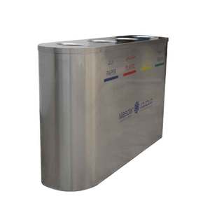 Custom Outdoor Metal Sorted Garbage <strong>Trash</strong> <strong>Can</strong> Airport Waste <strong>Segregation</strong> Bin Public Commercial Stainless Steel Recycle Dustbin - Product Image 2