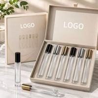 Flacon de parfum cylindrique en verre personnalisé OEM ODM avec logo, 10ml 15ml, atomiseur rechargeable, bouchon en aluminium, carton gratuit, vente en gros directe usine