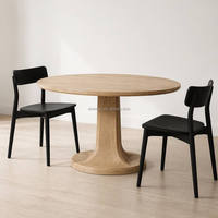 Table à manger ronde en bois de style moderne du milieu du siècle, 60 pouces, meubles de salle à manger, taille personnalisable