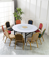 Table de banquet ronde pliante en PVC sur mesure |   Table de réception imperméable et résistante à l'huile pour hôtel, restaurant, mariage