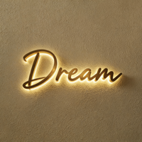 Lettres rétroéclairées LED personnalisées haut de gamme, enseigne 3D en métal avec halo lumineux, lettres en acier inoxydable pour hall d'entrée